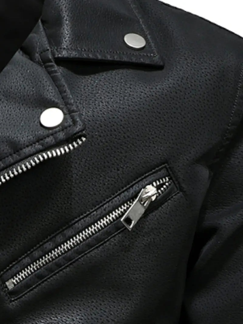 Premium Mens Winter PU Leather Jacket with Stylish Zipper